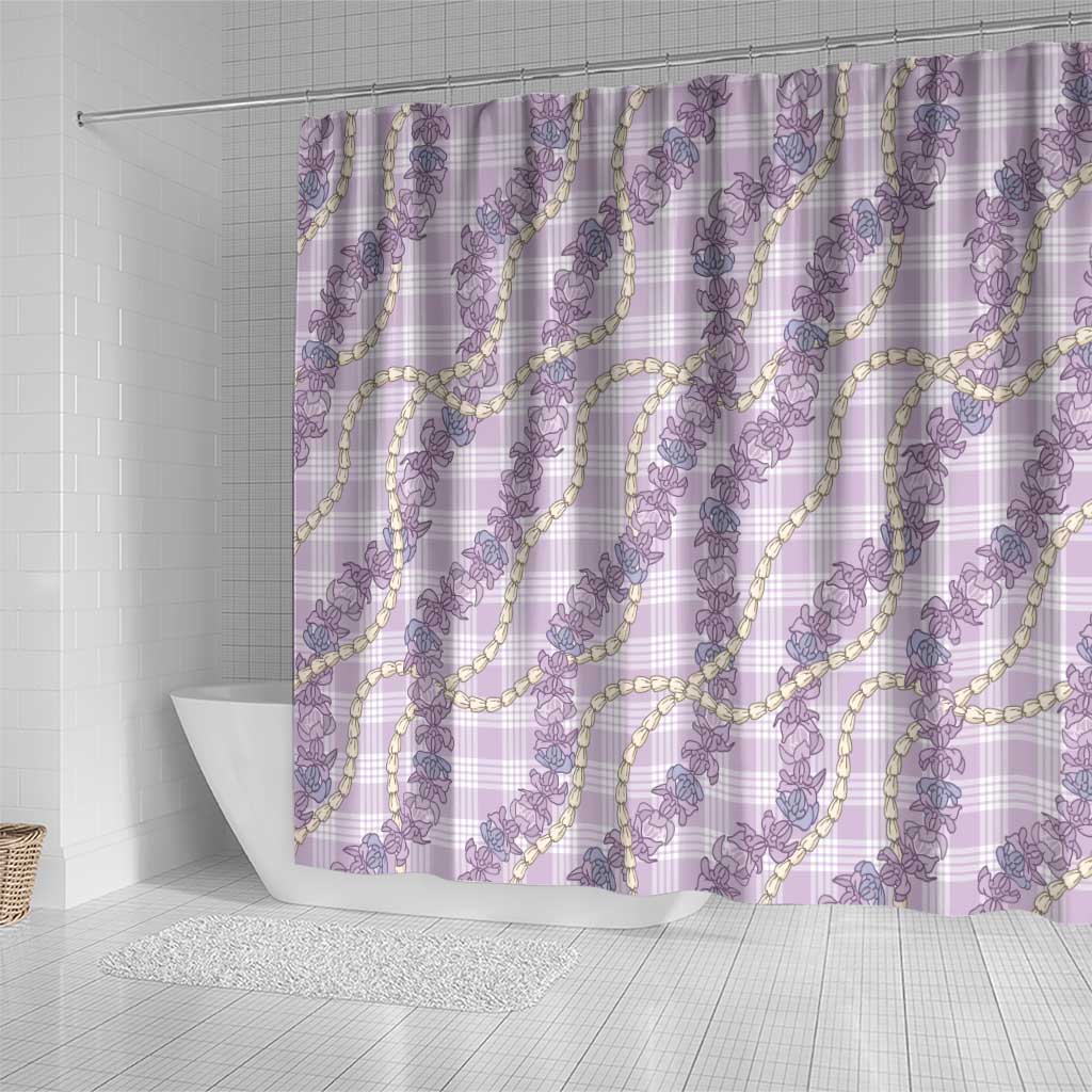 Pua Kalaunu Lei Shower Curtain Palaka Pattern LT01 - Polynesian Pride