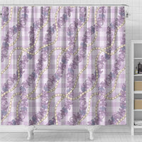 Pua Kalaunu Lei Shower Curtain Palaka Pattern LT01 - Polynesian Pride