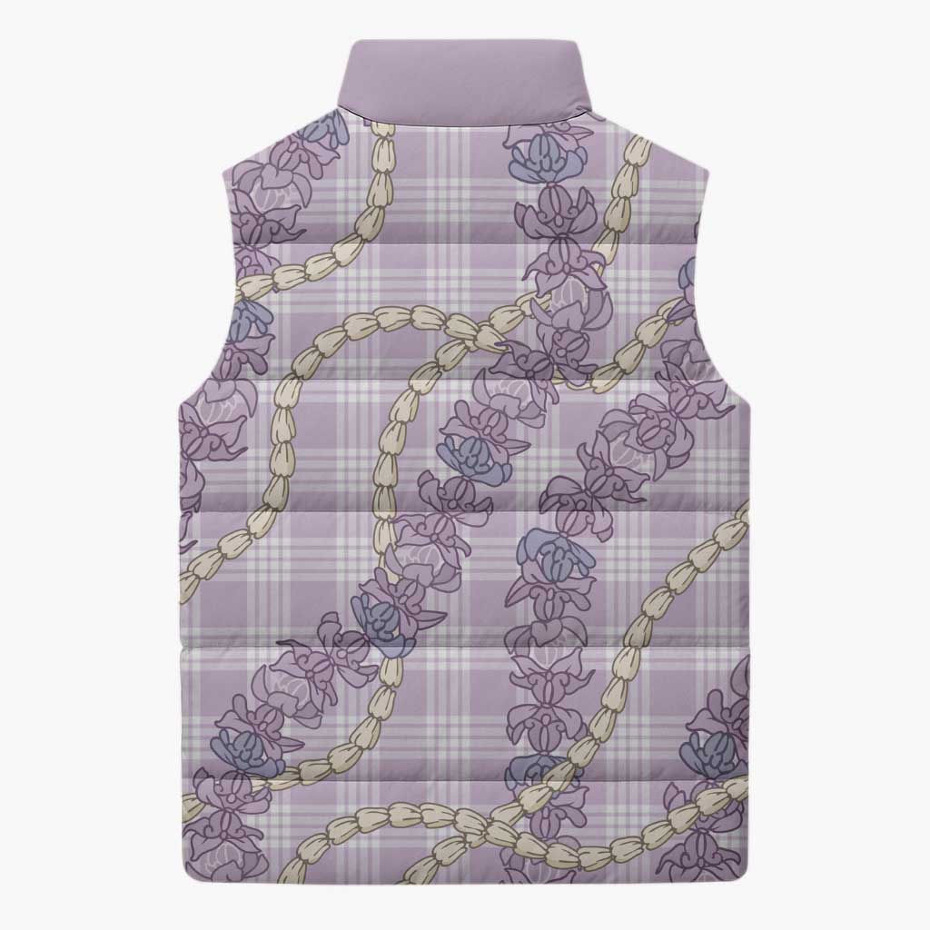 Pua Kalaunu Lei Sleeveless Puffer Jacket Palaka Pattern LT01 - Polynesian Pride