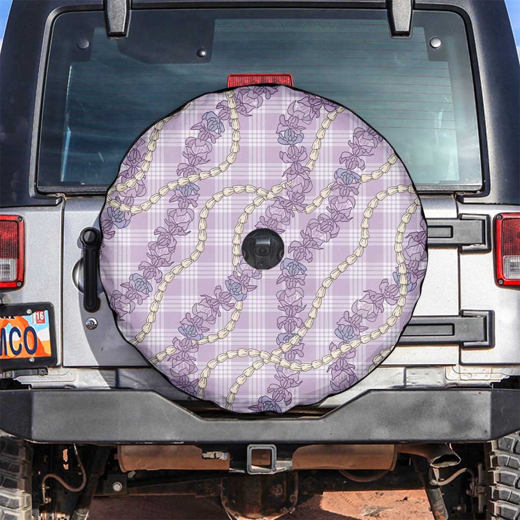 Pua Kalaunu Lei Spare Tire Cover Palaka Pattern LT01 Purple - Polynesian Pride