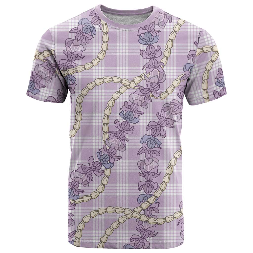 Pua Kalaunu Lei T Shirt Palaka Pattern LT01 Purple - Polynesian Pride
