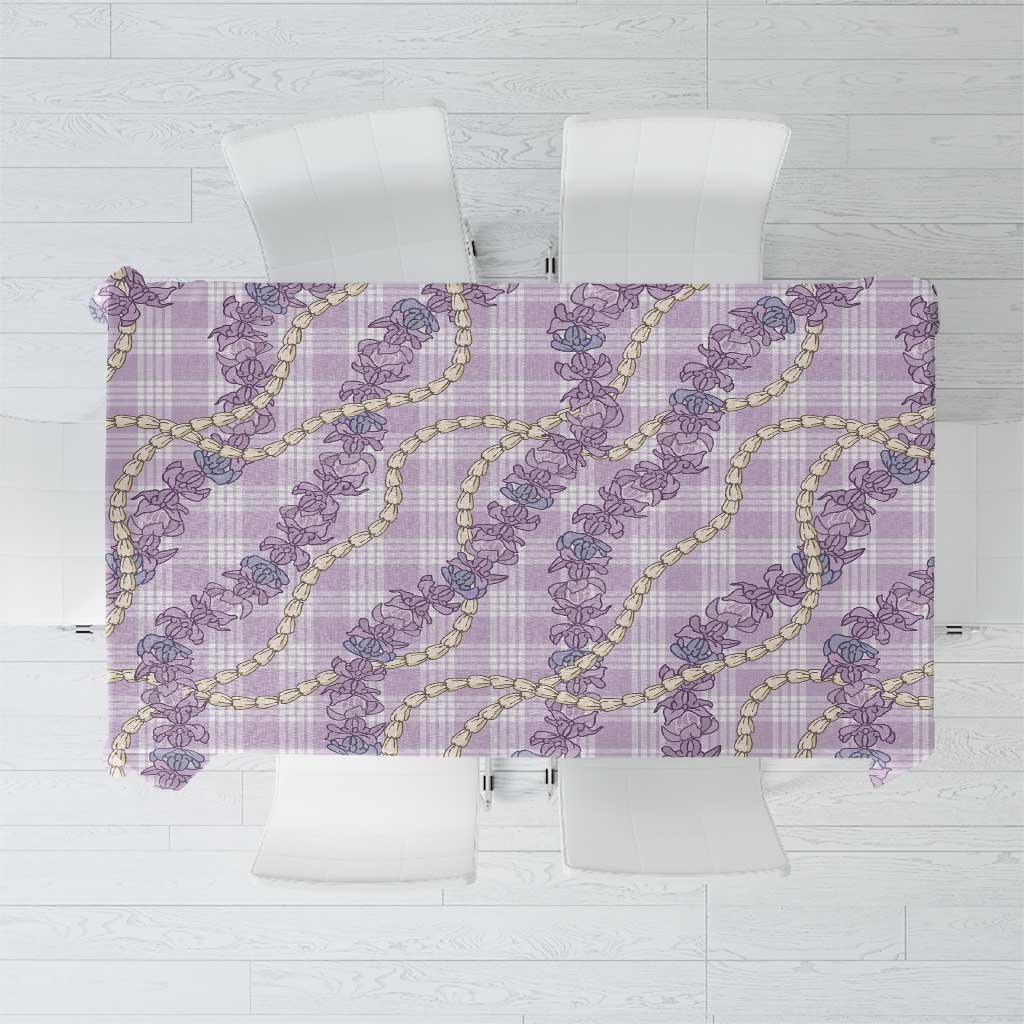 Pua Kalaunu Lei Tablecloth Palaka Pattern LT01 Purple - Polynesian Pride
