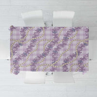 Pua Kalaunu Lei Tablecloth Palaka Pattern LT01 Purple - Polynesian Pride