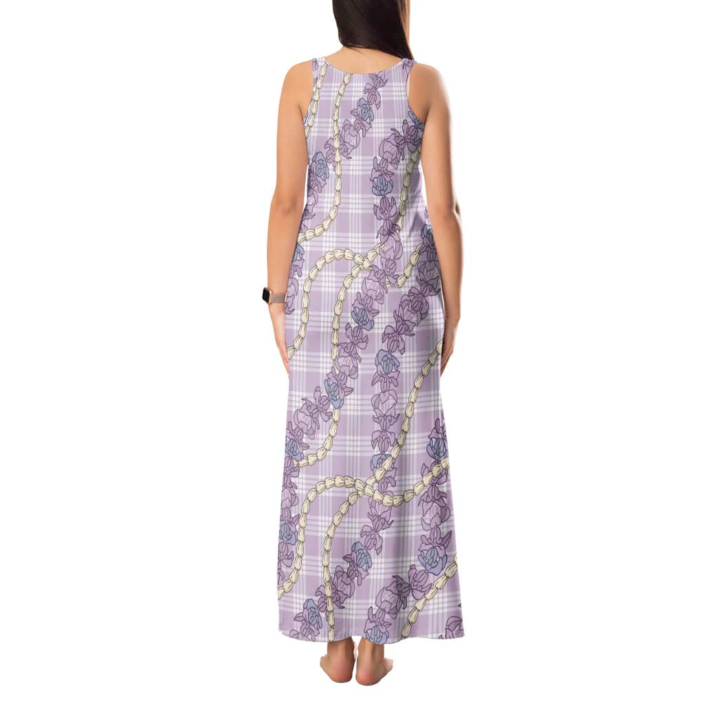 Pua Kalaunu Lei Tank Maxi Dress Palaka Pattern LT01 - Polynesian Pride