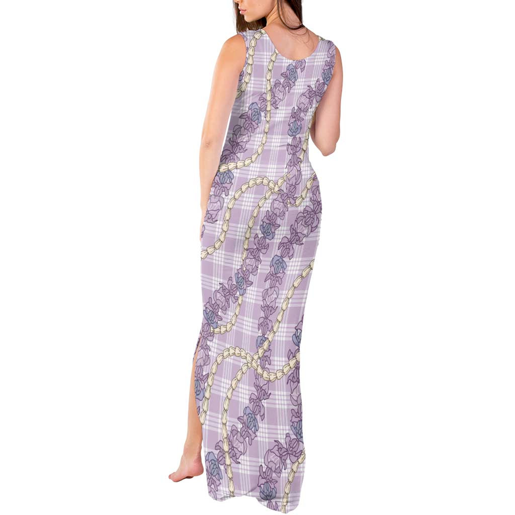 Pua Kalaunu Lei Tank Maxi Dress Palaka Pattern LT01 - Polynesian Pride
