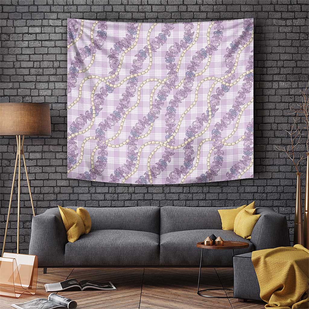 Pua Kalaunu Lei Tapestry Palaka Pattern LT01 Purple - Polynesian Pride