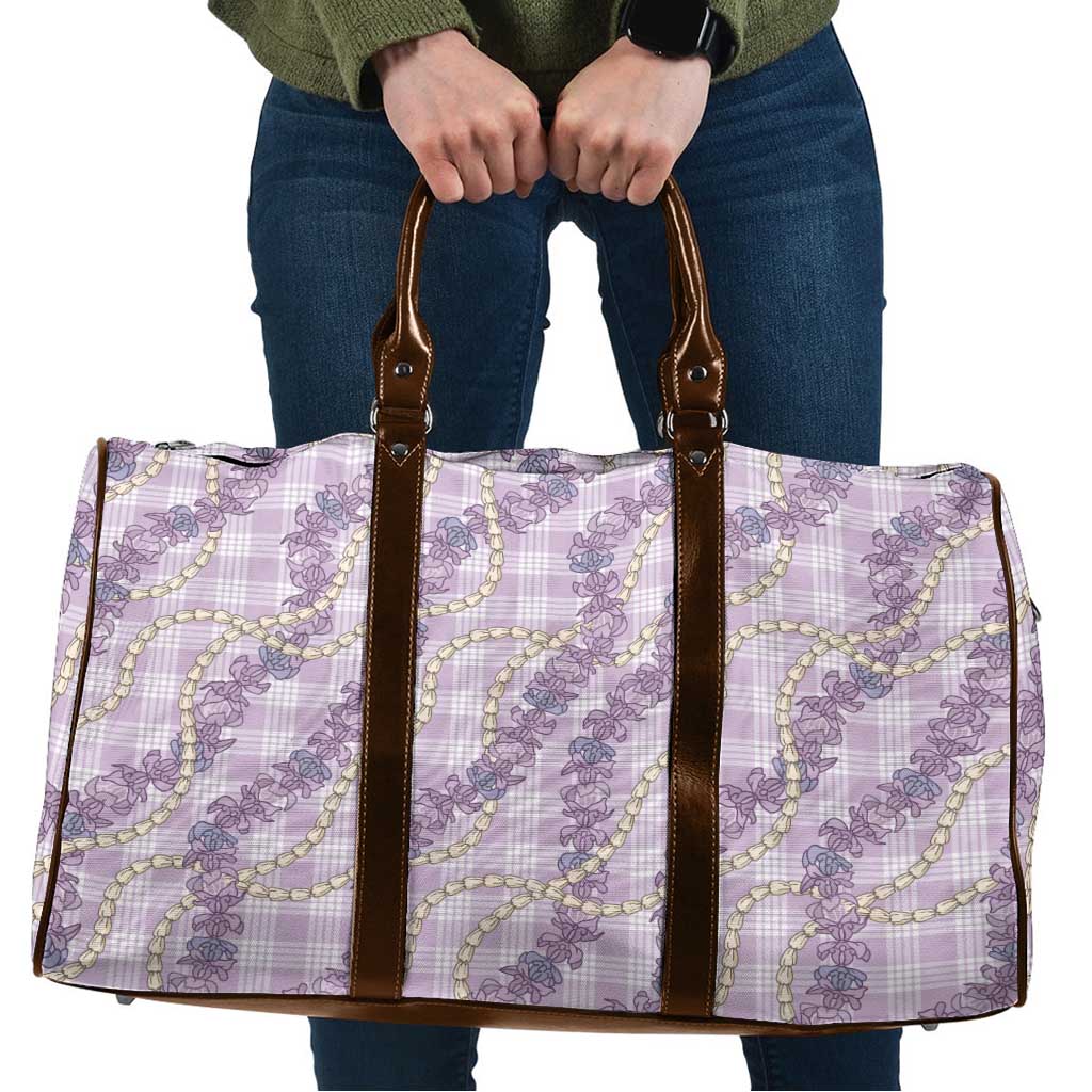 Pua Kalaunu Lei Travel Bag Palaka Pattern LT01 Purple - Polynesian Pride
