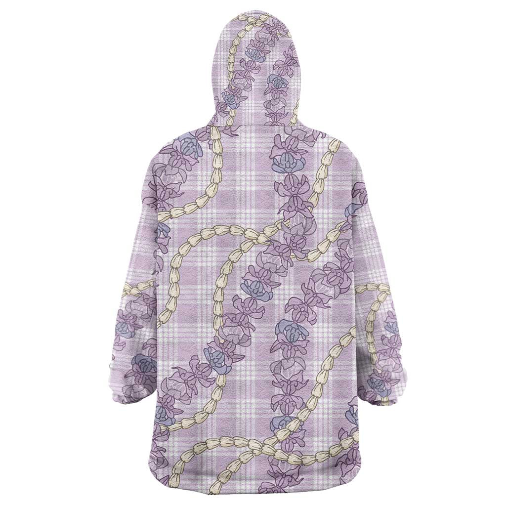 Pua Kalaunu Lei Wearable Blanket Hoodie Palaka Pattern LT01 - Polynesian Pride