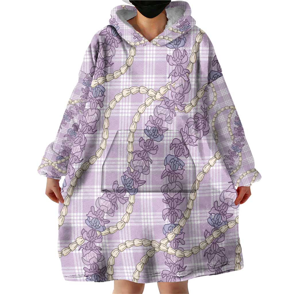 Pua Kalaunu Lei Wearable Blanket Hoodie Palaka Pattern LT01 - Polynesian Pride