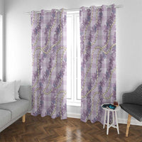 Pua Kalaunu Lei Window Curtain Palaka Pattern LT01 With Grommets Purple - Polynesian Pride