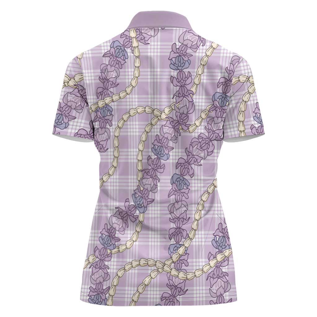 Pua Kalaunu Lei Women Polo Shirt Palaka Pattern LT01 - Polynesian Pride