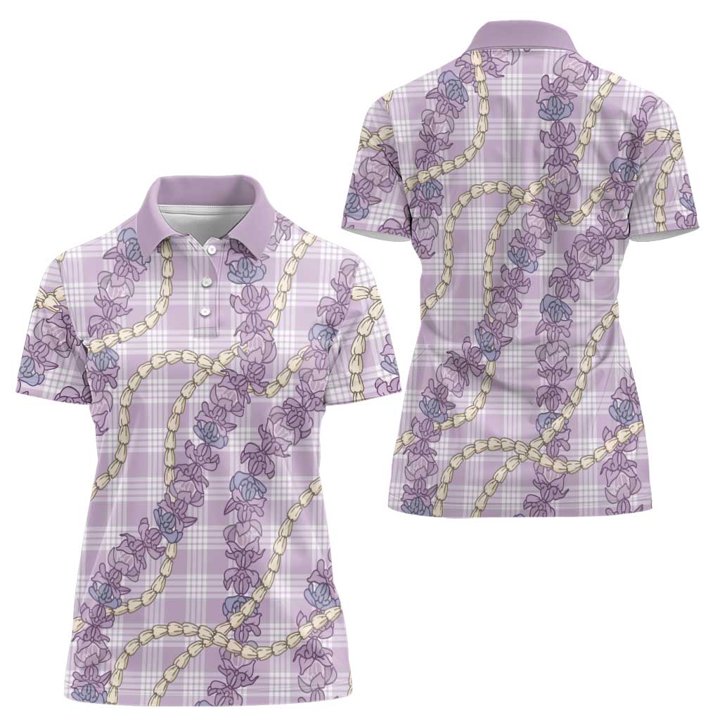Pua Kalaunu Lei Women Polo Shirt Palaka Pattern LT01 - Polynesian Pride