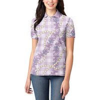 Pua Kalaunu Lei Women Polo Shirt Palaka Pattern LT01 - Polynesian Pride