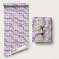 Pua Kalaunu Lei Wrapping Paper Palaka Pattern LT01 58" × 23" Purple - Polynesian Pride