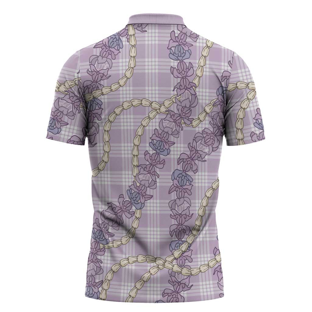 Pua Kalaunu Lei Zipper Polo Shirt Palaka Pattern LT01 - Polynesian Pride