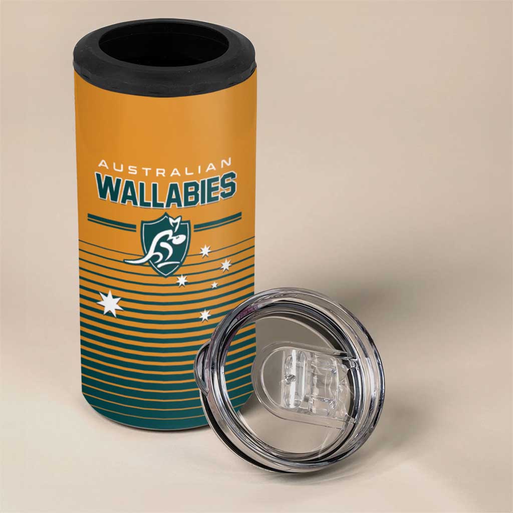 Custom Rugby Australia 4 in 1 Can Cooler Tumbler Junior Wallabies Go Champions
