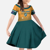 Custom Rugby Australia Family Matching Long Sleeve Bodycon Dress and Hawaiian Shirt Junior Wallabies Go Champions