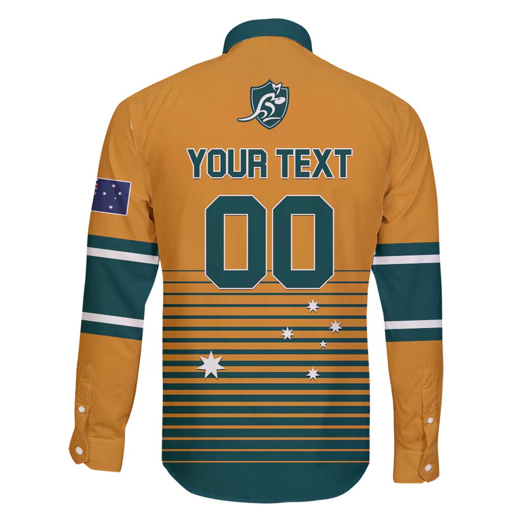 Custom Rugby Australia Family Matching Off Shoulder Maxi Dress and Hawaiian Shirt Junior Wallabies Go Champions