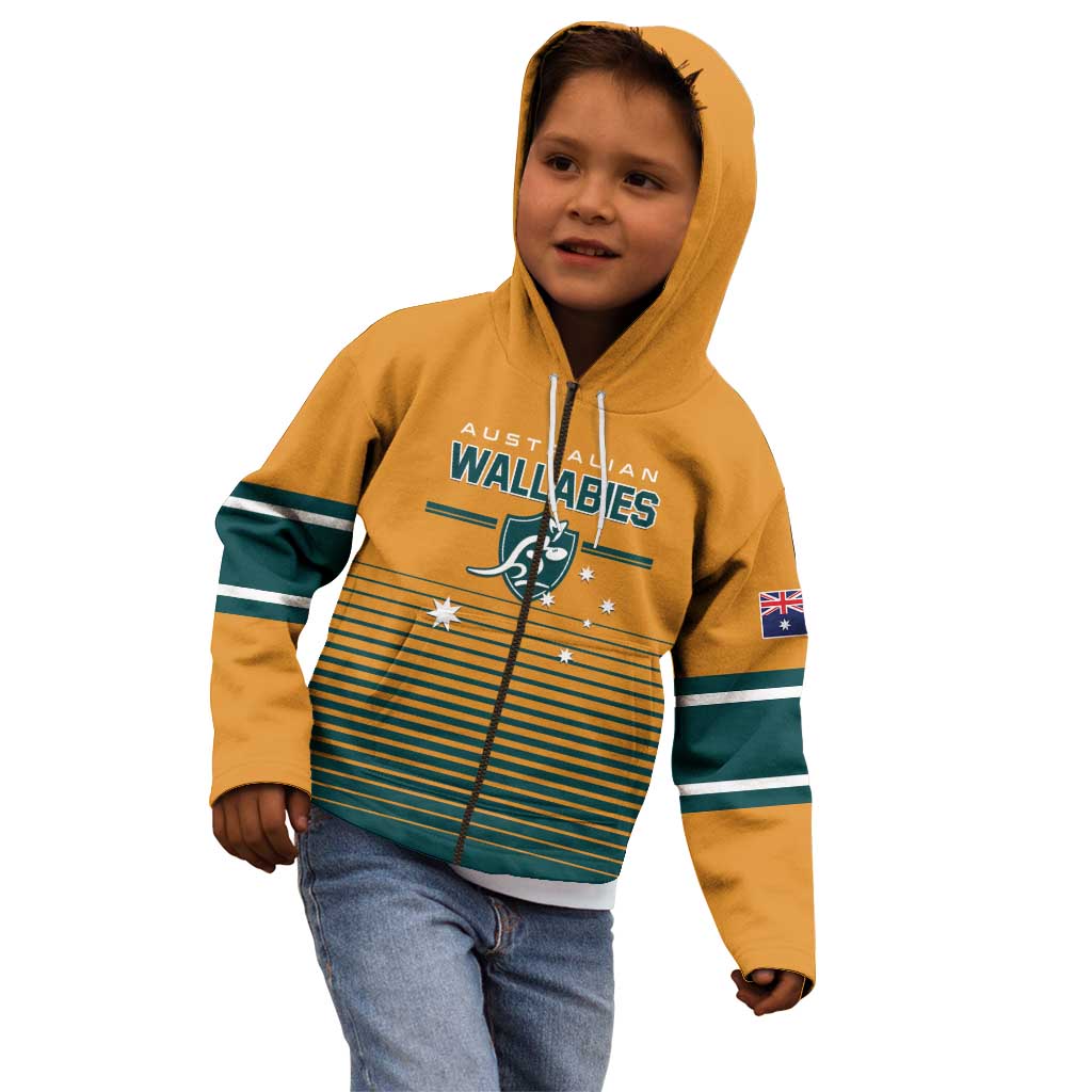 Custom Rugby Australia Kid Hoodie Junior Wallabies Go Champions
