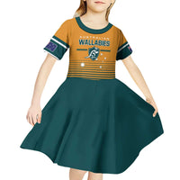 Custom Rugby Australia Kid Short Sleeve Dress Junior Wallabies Go Champions