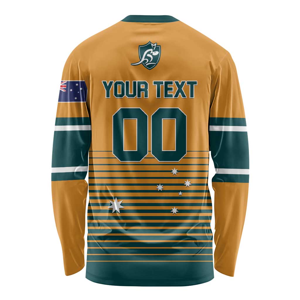 Custom Rugby Australia Long Sleeve Shirt Junior Wallabies Go Champions