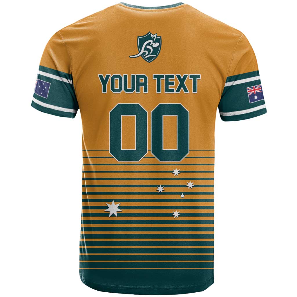 Custom Rugby Australia T Shirt Junior Wallabies Go Champions