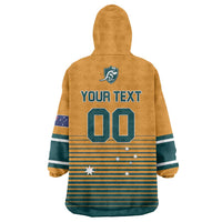 Custom Rugby Australia Wearable Blanket Hoodie Junior Wallabies Go Champions