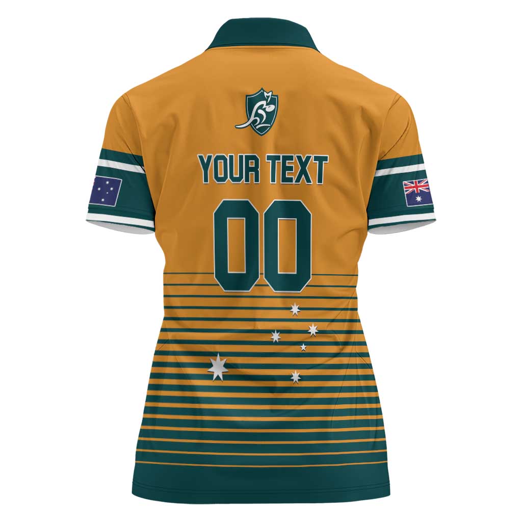 Custom Rugby Australia Women Polo Shirt Junior Wallabies Go Champions
