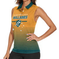 Custom Rugby Australia Women Sleeveless Polo Shirt Junior Wallabies Go Champions