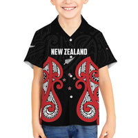 Custom Rugby New Zealand Family Matching Long Sleeve Bodycon Dress and Hawaiian Shirt Baby Black Go Champions