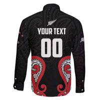 Custom Rugby New Zealand Family Matching Off The Shoulder Long Sleeve Dress and Hawaiian Shirt Baby Black Go Champions