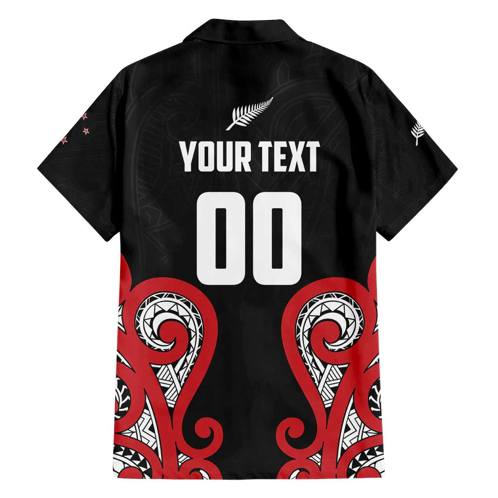 Custom Rugby New Zealand Family Matching Off Shoulder Short Dress and Hawaiian Shirt Baby Black Go Champions