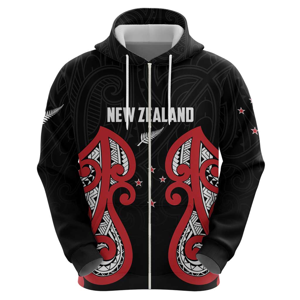 Custom Rugby New Zealand Hoodie Baby Black Go Champions
