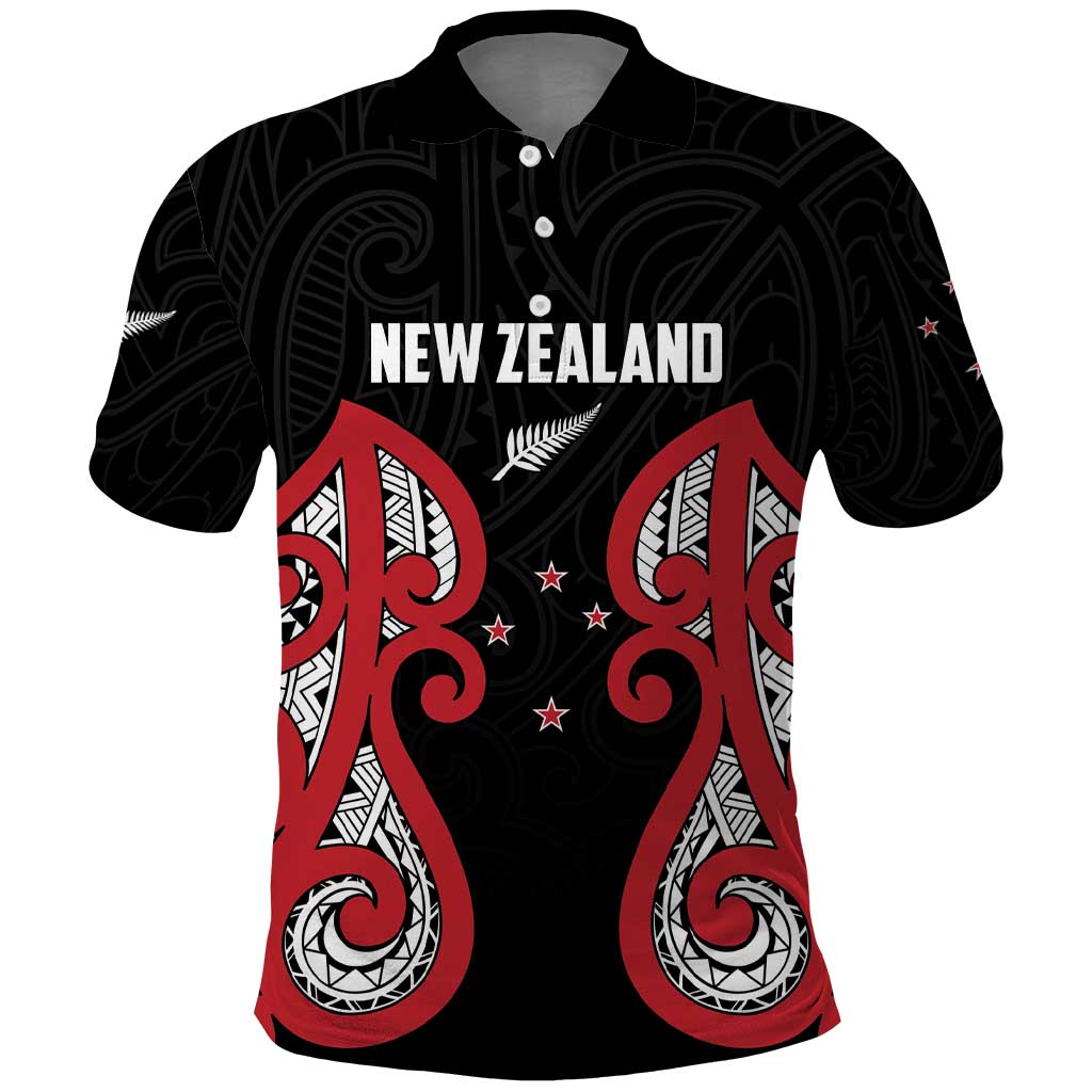 Custom Rugby New Zealand Polo Shirt Baby Black Go Champions