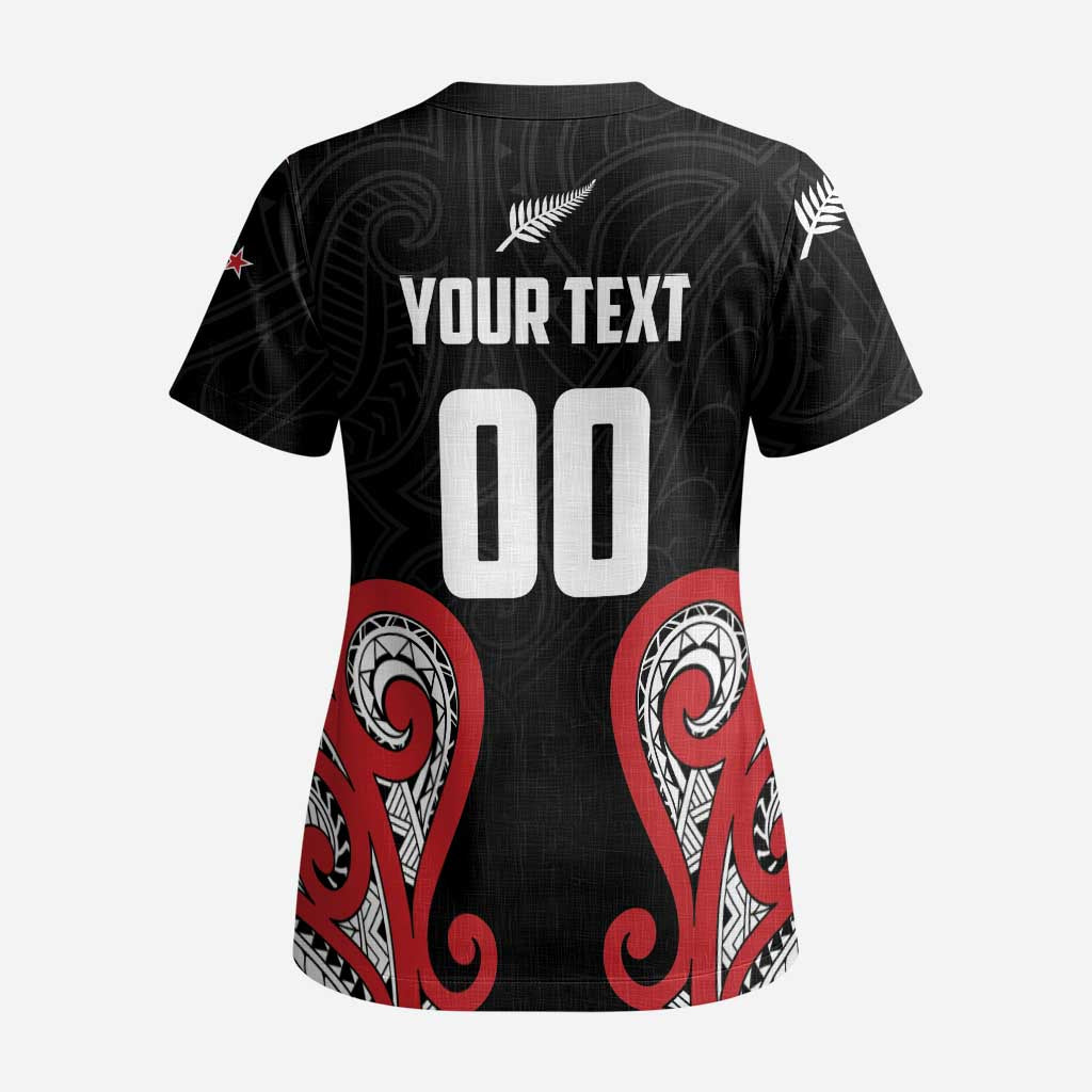 Custom Rugby New Zealand Scrub Top Baby Black Go Champions - Polynesian Pride