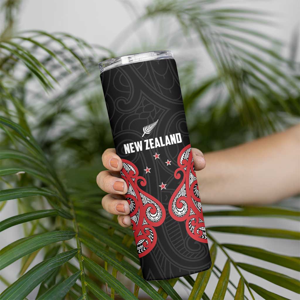 Custom Rugby New Zealand Skinny Tumbler Baby Black Go Champions