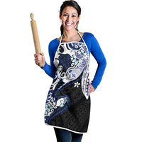 Monstera Plumeria Flowers Blue Apron Polynesian Pattern LT01 - Polynesian Pride