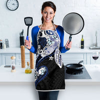 Monstera Plumeria Flowers Blue Apron Polynesian Pattern LT01 - Polynesian Pride