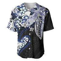 Monstera Plumeria Flowers Blue Baseball Jersey Polynesian Pattern LT01 Blue - Polynesian Pride