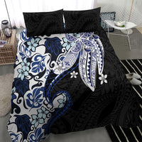 Monstera Plumeria Flowers Blue Bedding Set Polynesian Pattern LT01 - Polynesian Pride