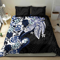 Monstera Plumeria Flowers Blue Bedding Set Polynesian Pattern LT01 - Polynesian Pride