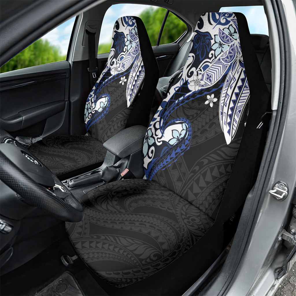 Monstera Plumeria Flowers Blue Car Seat Cover Polynesian Pattern LT01 - Polynesian Pride