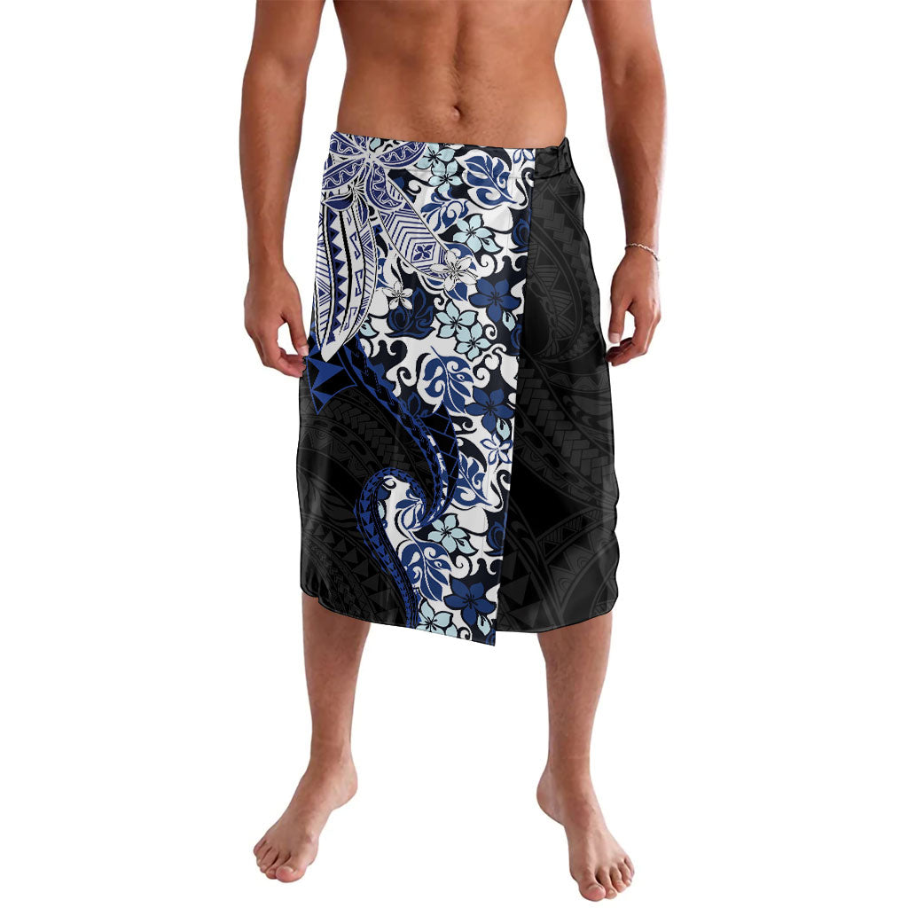 Monstera Plumeria Flowers Blue Lavalava Polynesian Pattern LT01 Blue - Polynesian Pride