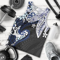 Monstera Plumeria Flowers Blue Men Tank Top Polynesian Pattern LT01 - Polynesian Pride