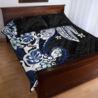 Monstera Plumeria Flowers Blue Quilt Bed Set Polynesian Pattern LT01 - Polynesian Pride