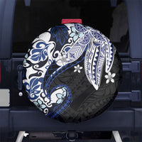 Monstera Plumeria Flowers Blue Spare Tire Cover Polynesian Pattern LT01 No hole Blue - Polynesian Pride