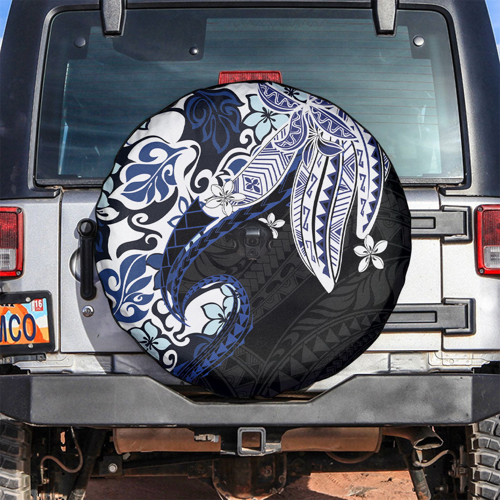 Monstera Plumeria Flowers Blue Spare Tire Cover Polynesian Pattern LT01 Blue - Polynesian Pride