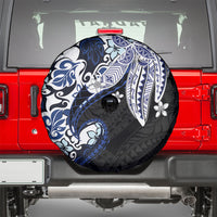 Monstera Plumeria Flowers Blue Spare Tire Cover Polynesian Pattern LT01 - Polynesian Pride