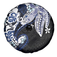 Monstera Plumeria Flowers Blue Spare Tire Cover Polynesian Pattern LT01 - Polynesian Pride
