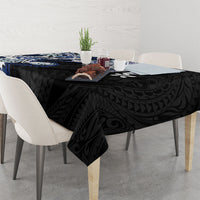 Monstera Plumeria Flowers Blue Tablecloth Polynesian Pattern LT01 - Polynesian Pride